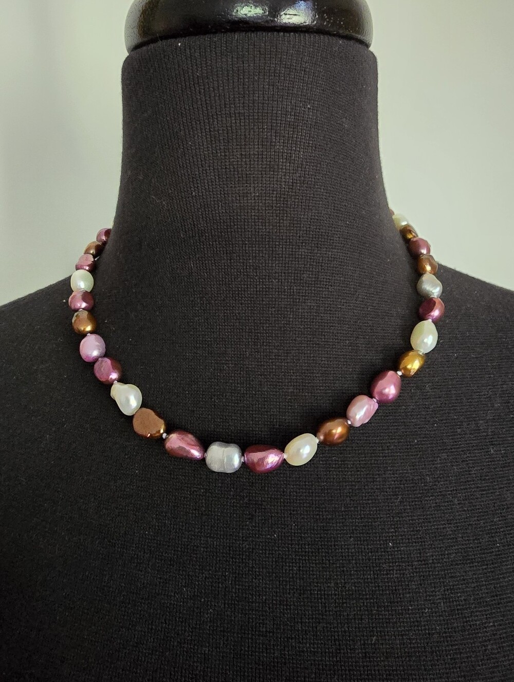Freshwater Pearl 925 Sterling Silver Necklace & Bracelet Set - Multicolor